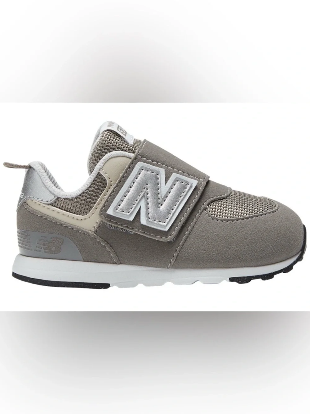 New Balance 574 New-B Hook & Loop Sneaker in Grey, size 7